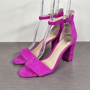 Vince Camuto Corlina Ankle Strap Sandal, Pink Suede, Womens Size 10 M / 42